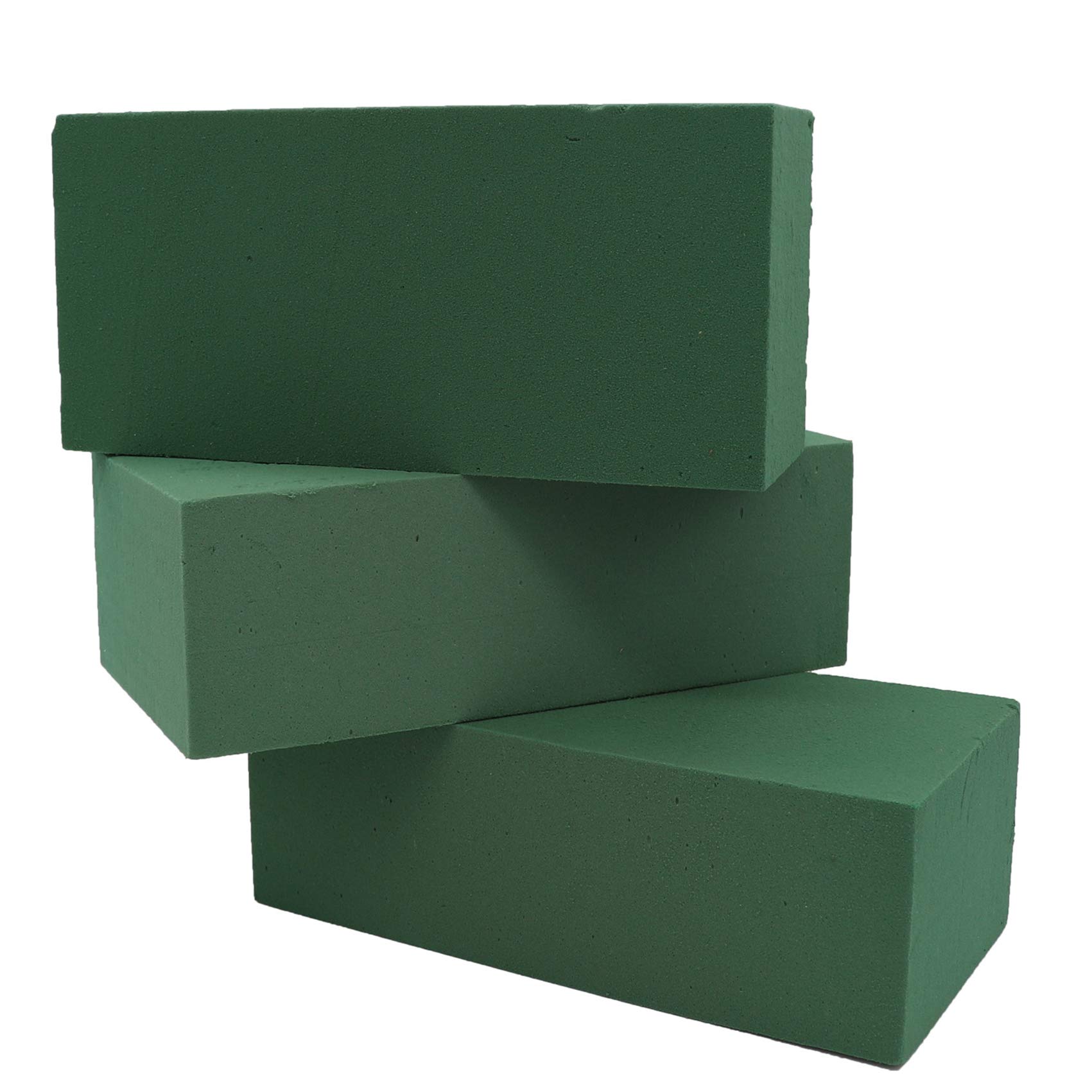 Crafare 3pc Floral Foam Bricks Standard Size Wet Green Florist Styrofoam Blocks for Spring Flower Arrangement and Wedding Holiday Decorations