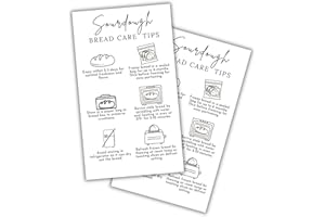 LASHICORN Sourdough Bread Care Instruction Cards | 50pk 2x3.5” Paper Card Storage Tips Labels Starter How To Packing Bakers Client