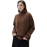 SUUKSESS Women Cashmere Blend Oversized Turtleneck Pullover Sweater Long Sleeve Knit Jumper Tops