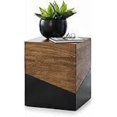 Signature Design by Ashley Accent End Table, Trailbend, Brown/Gunmetal | Solid wood and engineered wood, No assembly required, 15-inch square footprint, Modern two-tone finish, Living room use