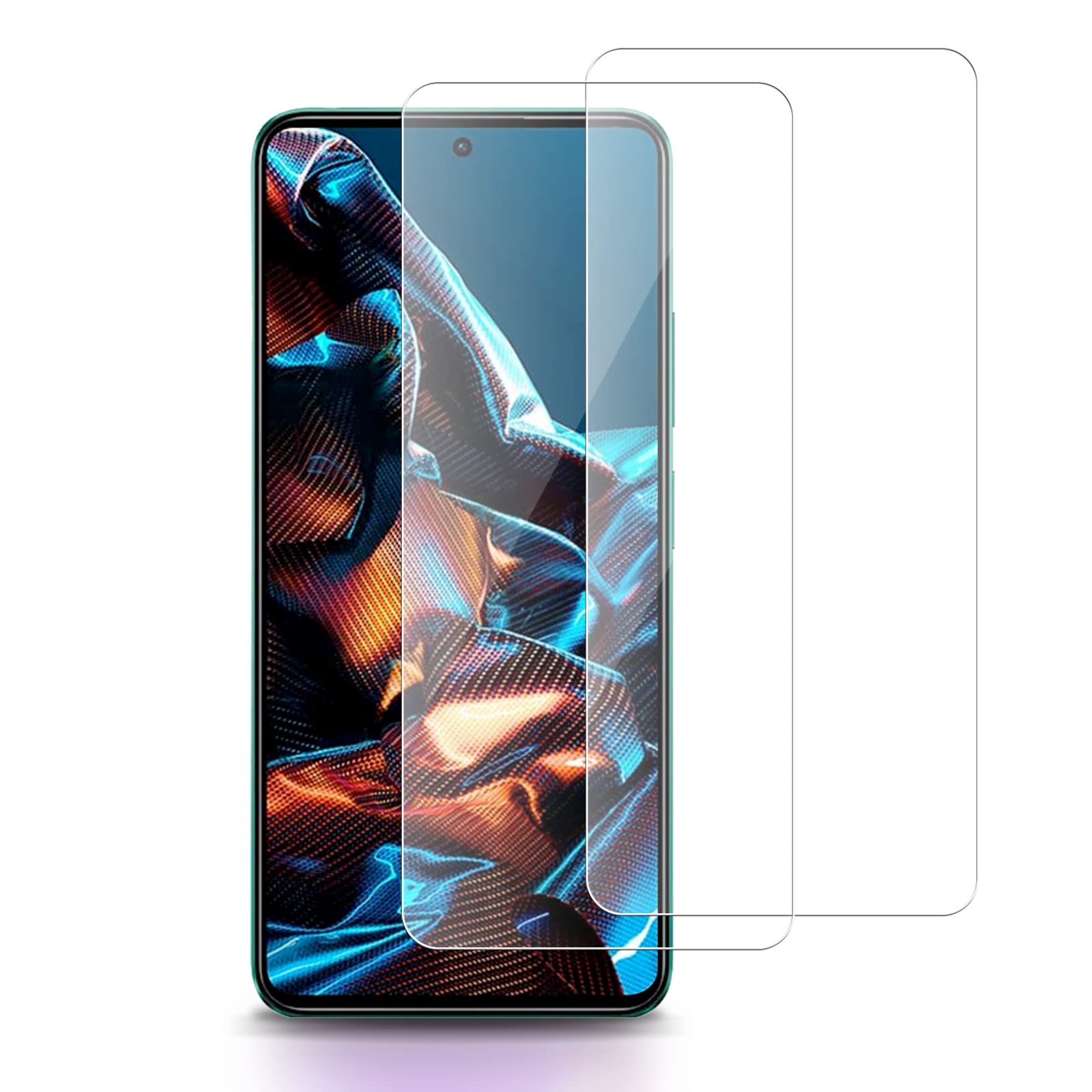 ROVLAK Screen Protector compatible with Xiaomi Poco X5Pro Tempered Glass Screen Protector 2-Pack HD 2.5D 9H Protective Film Protection Anti-Fingerprint Bubble-Free Glass Protector