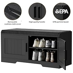 Homleke 2-Tier Storage Bench, Shoe Bench with