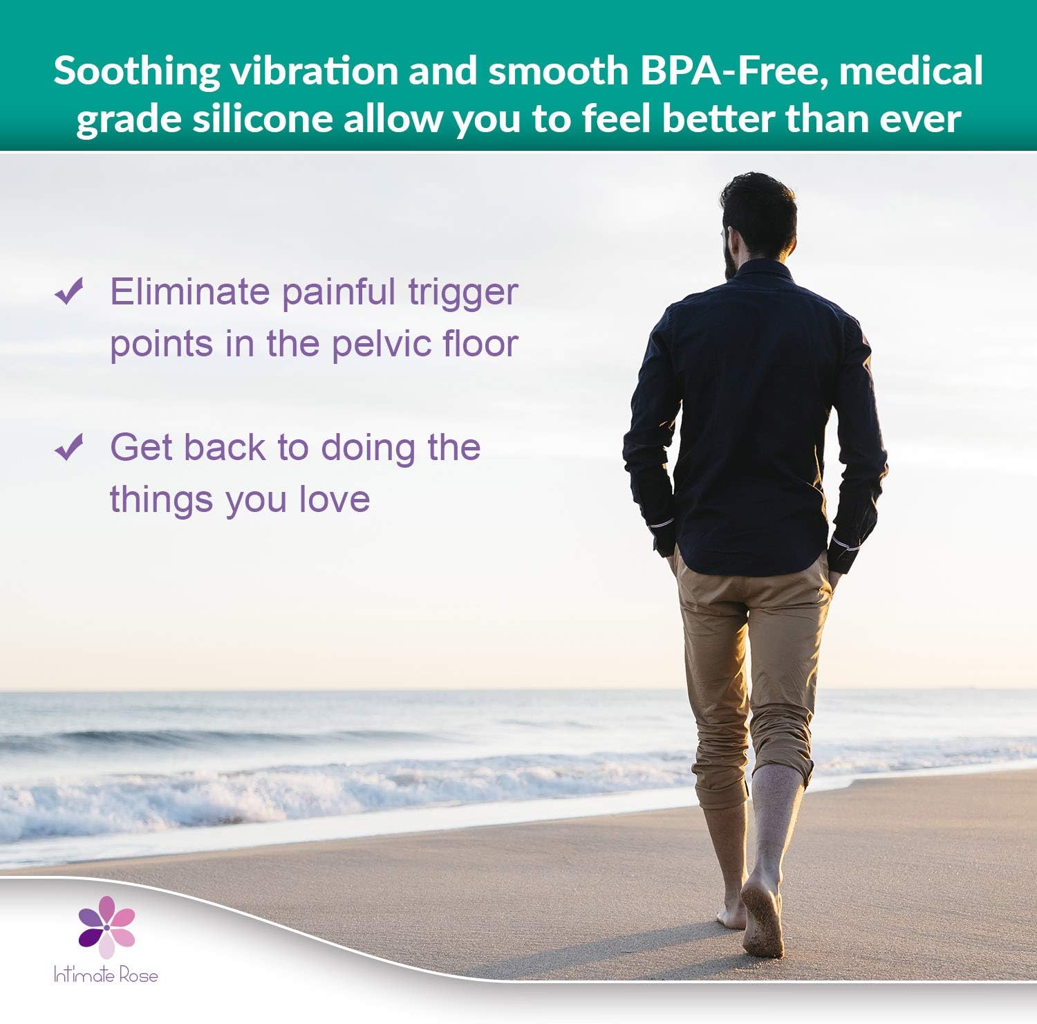 Intimate Rose Pelvic Wand with Vibration for Pelvic Muscle Pain Relief - Pelvic Physical Therapy Use for Trigger Point & Tender Point Release – Men & Women: Health & Personal Care