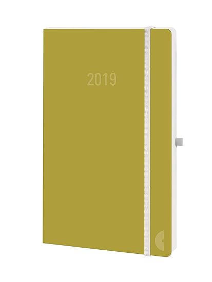 Chronoplan 50789 Buchkalender 2019, A5 Softcover (1 Woche/2 Seiten), Olive