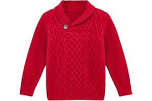 Makkrom Toddler Pullover Sweaters Shawl Collar Cable Knit Sweaters Long Sleeve Warm Outwear Spring Fall Winter