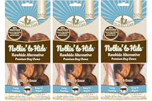 Fieldcrest Farms 3 Pack of Nothin' to Hide Beef Rings and Bones, 12 Count Each, Rawhide Alternative Dog Chews
