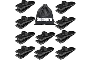 SUDOPRU Tarp Clips Heavy Duty Lock Grip, 10 Pcs Tarp Clamps, Pool Cover Clips, Shark Tent Fasteners Holder for Camping, Awnings, Car/Pool/Boat Cover (10Clips+1Bag)
