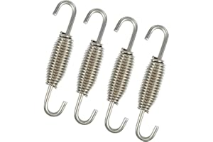 ACROPIX 4pcs 68mm 2.68" Motorcycle Muffler Exhaust Pipe Spring Universal Stainless Steel Silver Tone Car Parts