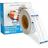NATURALABEL 300 PCS Removable Freezer Labels with Dispenser - 1" x 3" Food Labels for Meal Prep Containers, Easy Peel-Off Des