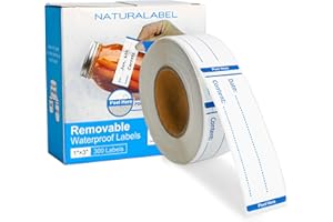 NATURALABEL 300 PCS Removable Freezer Labels with Dispenser - 1" x 3" Food Labels for Meal Prep Containers, Easy Peel-Off Design, No Residue (Blue)