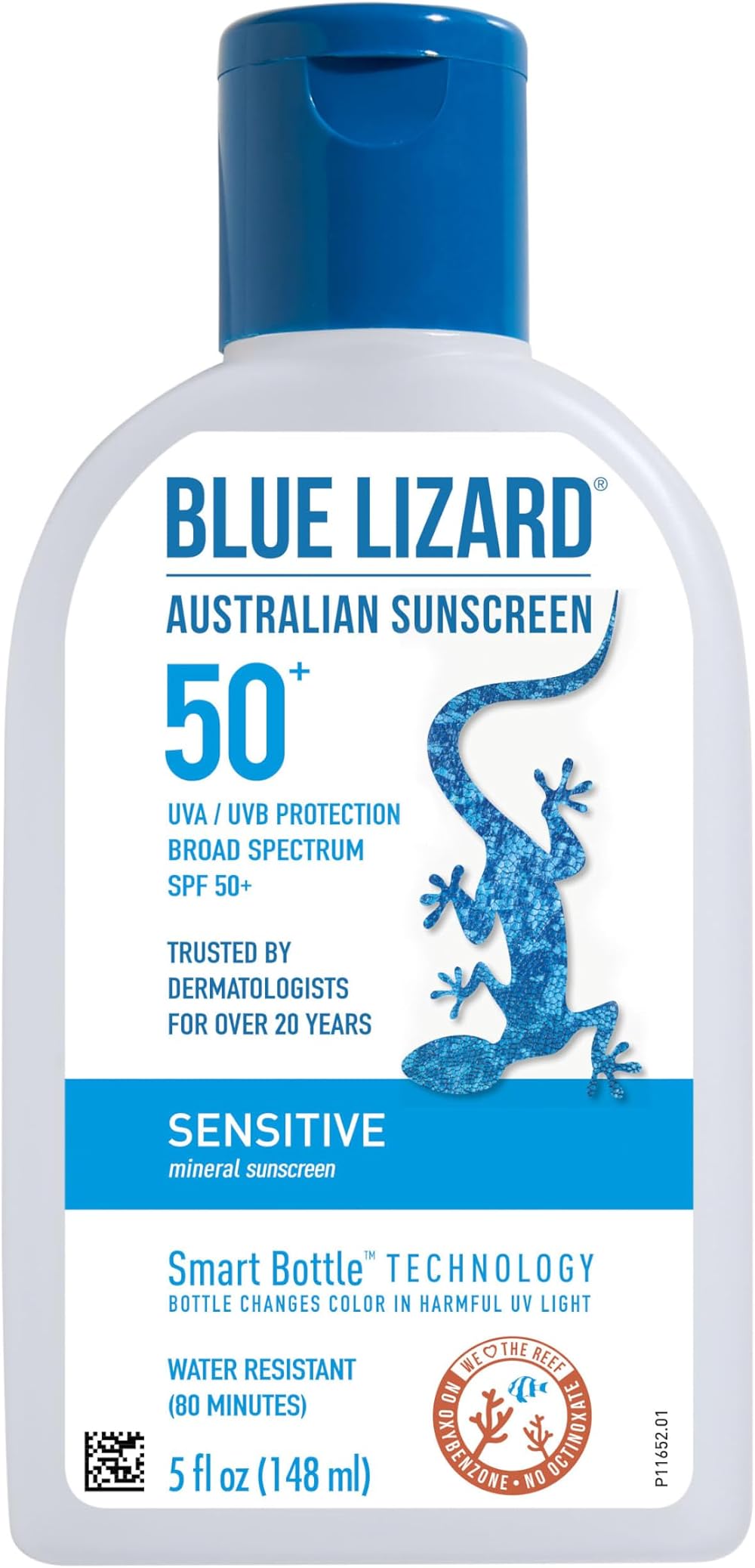 Blue Lizard Sensitive Mineral Sunscreen SPF 50+ Zinc Oxide 148ml