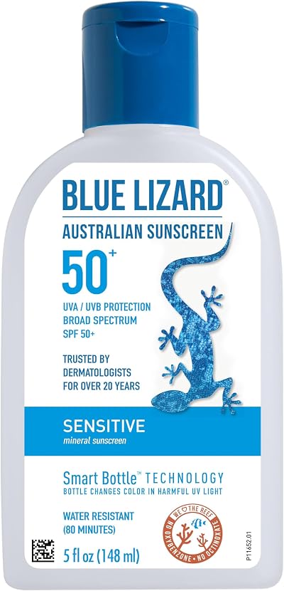 Blue Lizard Sensitive Mineral Sunscreen SPF 50+ Zinc Oxide 148ml