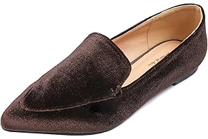 Feversole Women's Loafer Flat Pointed Deco Low Heel Fashion Slip On Dress Driving Office Shoes