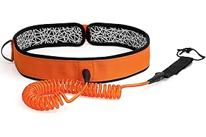 HUIOP Surfboard Waist Leash 7mm Thick 10ft Coiled Surf Board Leash SUP Stand Up Paddleboard Leash,surf Board Leash