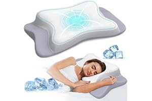 POLOVO Cervical Pillow for Neck Pain Relief, Ergonomic Neck Pillow Side Sleeper Pillow for Adults, Cooling Contour Memory Foam Pillows for Sleeping, Orthopedic Bed Pillow for Side Back Stomach Sleepers