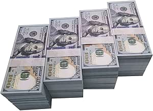 Amazon Com Movie Prop Money Full Print 2 Sided Play Money One Stack 100 Pcs 100 Dollar Bills For Movies Kids And Party Toys Games