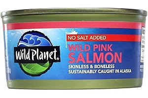 Wild Planet Alaska Pink Salmon No Salt, 6 Ounce, Pack of 6