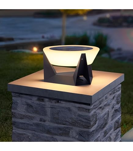 LSLJS 2 Packs Solar Post Cap Lights Outdoor, Solar Powered Waterproof Fence Post Cap Lights High Brightness Warm White LED Lights Fit 3.5x3.5, 4x4 Or 5x5 Inch For Wood/Vinyl Posts Garden Patio - View #6