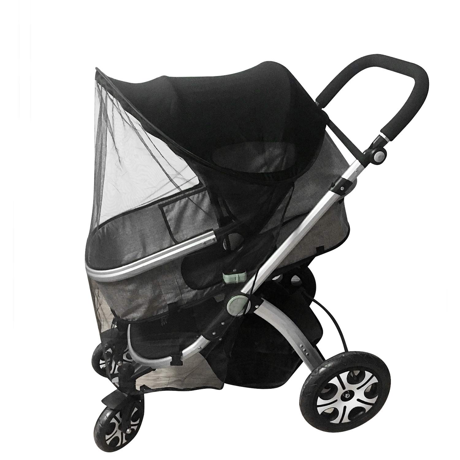 2 in 1 Baby Strollers Sun Shade Canopy and Mosquito Net Universal for Pram Baby Carriage/Pushchair Sun Cover UV Protection Screen Insect Bug Netting Cover for Pram