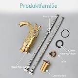 Suguword Gold Swan Basin Faucet Washbasin Mixer Tap Brass Chrome H59A view 7