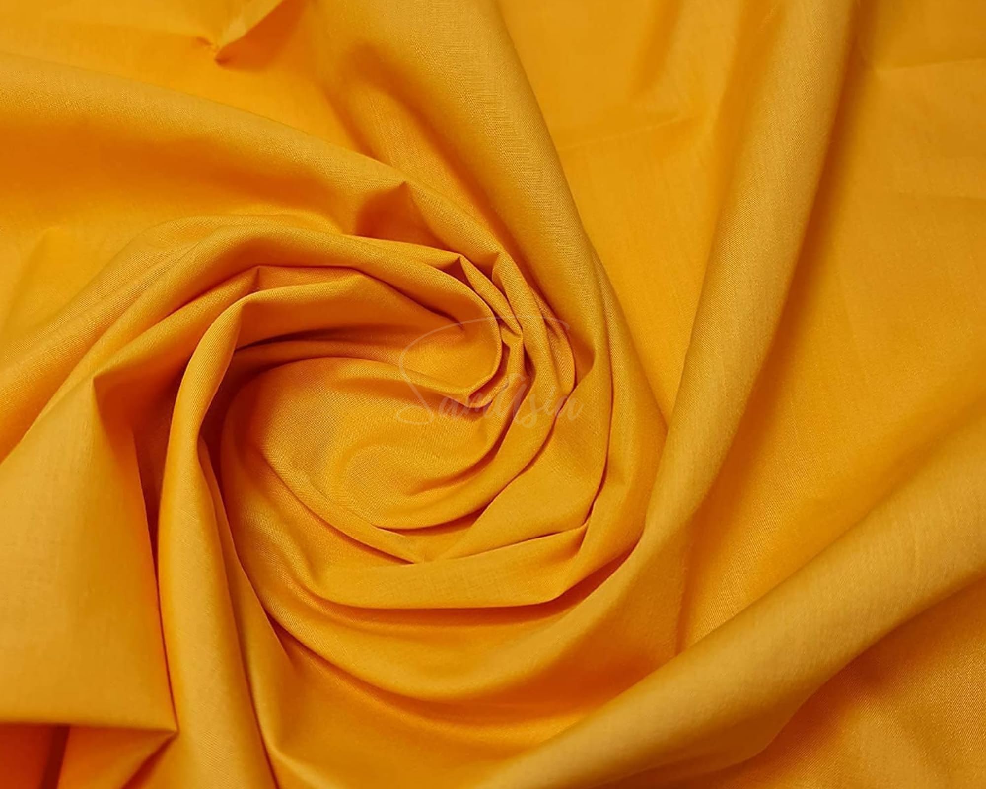 Plain Gold Polycotton Fabric for Dressmaking, Art & Craft, Sewing, Quilting | 45'' - 115 cm Wide| Precut Length 1m