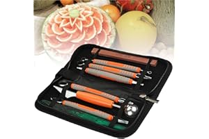 Culinary Carving Tool Kit, 9 PCS Culinary Carving Peeling Tools, Fruit Vegetable Garnishing Cutting Slicing Tools with Storag