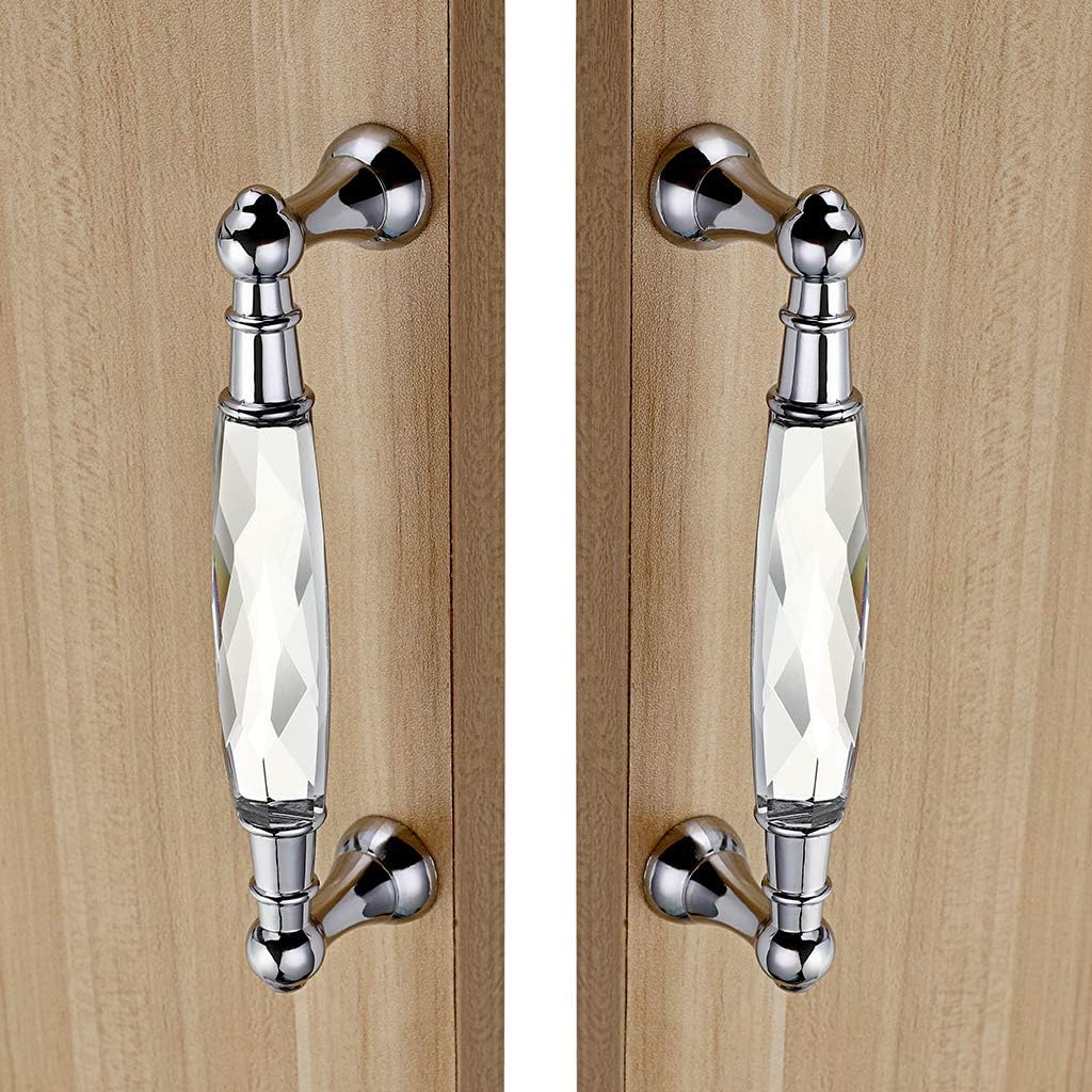 IGNPION 2pcs Crystal Drawer Handles Drawer Wardrobe Kitchen Door Knob Cabinet Pull Door Handle Cupboard Hardware for Home Decorating(Large) - Image 5