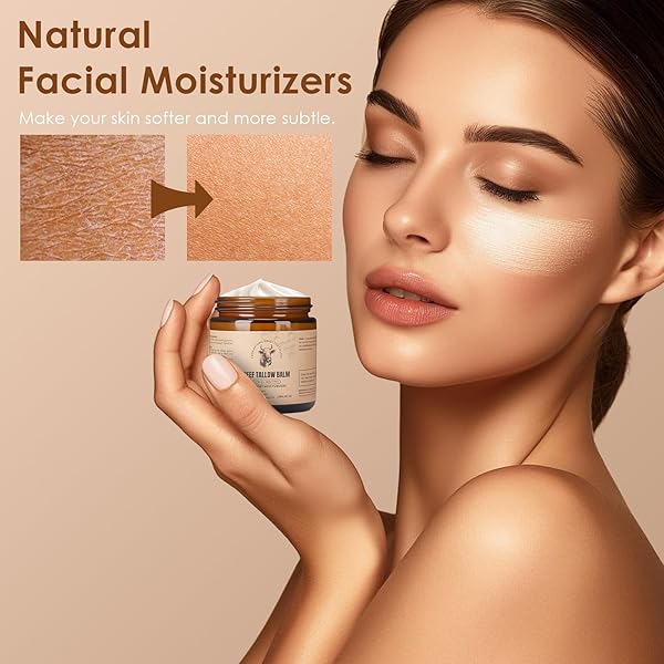 RUNSIDAN BEEF TALLOW FOR SKIN, NATURAL TALLOW BALM FOR FACE, DEEP NOURISHING MOISTURIZERS, GRASS-FED BEEF TALLOW CREAM FOR ALL SKIN TYPES