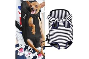 SUYTIPE Pet Carrier Backpack, Adjustable Pet Cat Dog Carrier Backpack Travel Bag, Legs Out,Dog Carrier for Hiking Camping Travel, Sling Bag for Small Medium Dog Cat (BlueWhiteStripes, Small (1.5-3LBS))