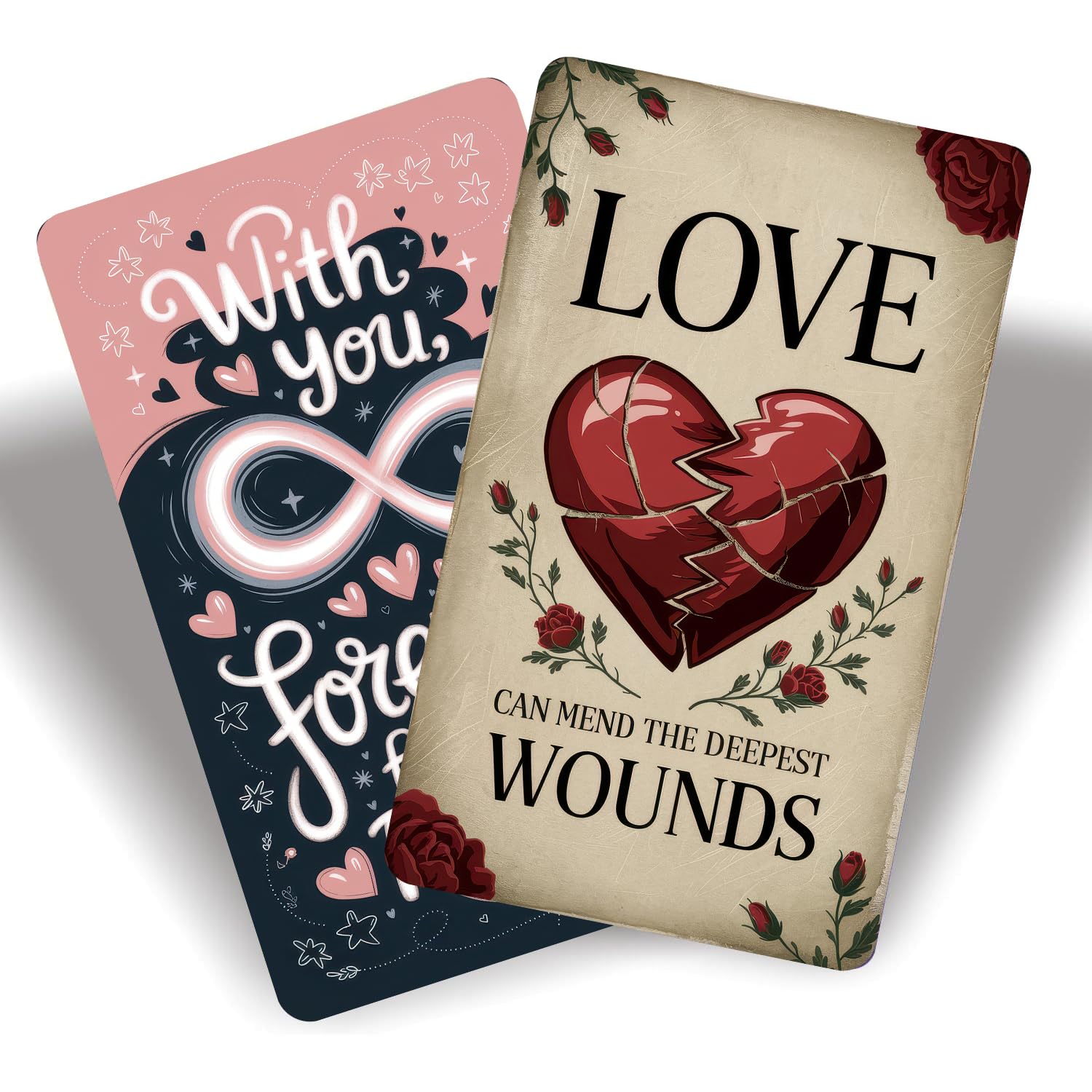Heartstring Oracle Cards, Twin Flame Love Oracle Cards, Oracle Deck and tarot cards for Beginners, 56 card with a detailed guidebook, emotional growth, reflections, journal prompts, affirmations
