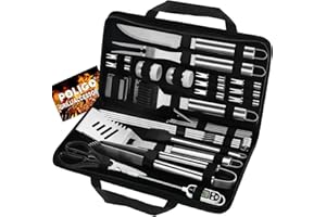 POLIGO 29 PCS BBQ Grill Accessories Stainless Steel BBQ Tools Grilling Tools Set with Storage Bag for Christmas Dads Birthday Presents - Camping Grill Utensils Set Ideal Grilling Gifts for Men Women