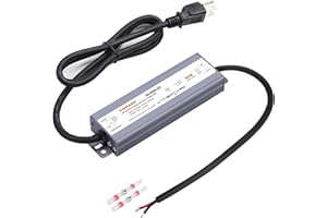 GINRANS 60W IP67 Waterproof Constant Voltage LED Driver Power Supply Transformer, 100-240V AC Universal Input with Plug, Outp