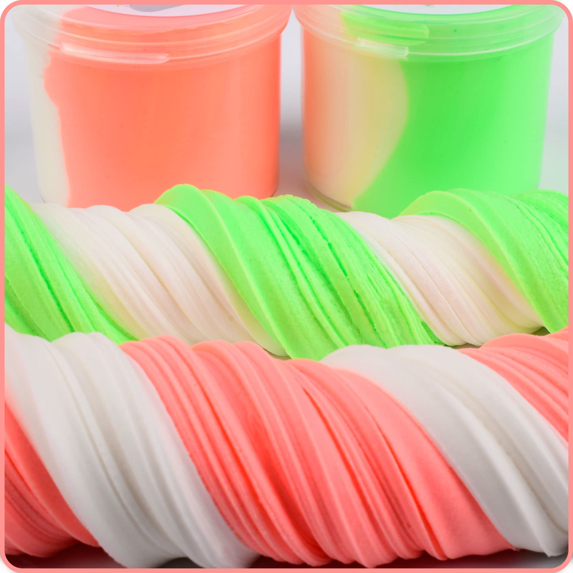 6 Pack Fruit Butter Slime,Watermelon Avocado Pineapple Slime Charms,Birthday Gift Slime Party Favors for Girls Boys