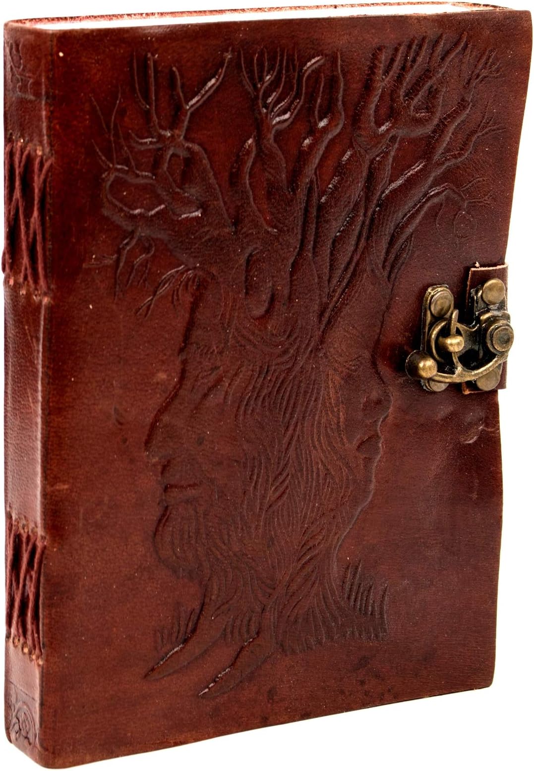 Mythrojan Leather Tree of Wisdom Vintage Handmade Fantasy Lock DnD Journal