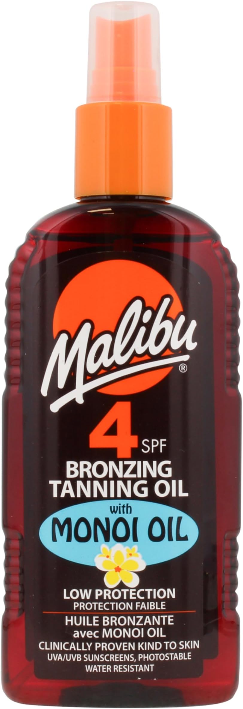 Malibu SPF 4 Bronzing Tanning Oil Spray Monoi Oil Water Resistant 200ml