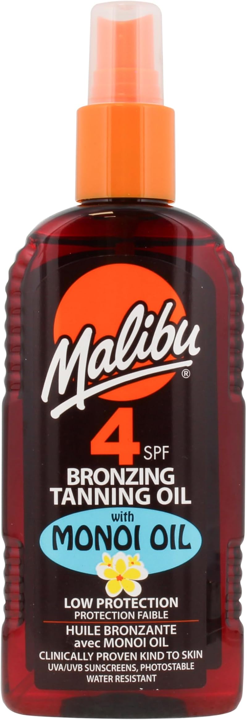 Malibu SPF 4 Bronzing Tanning Oil Spray Monoi Oil Water Resistant 200ml