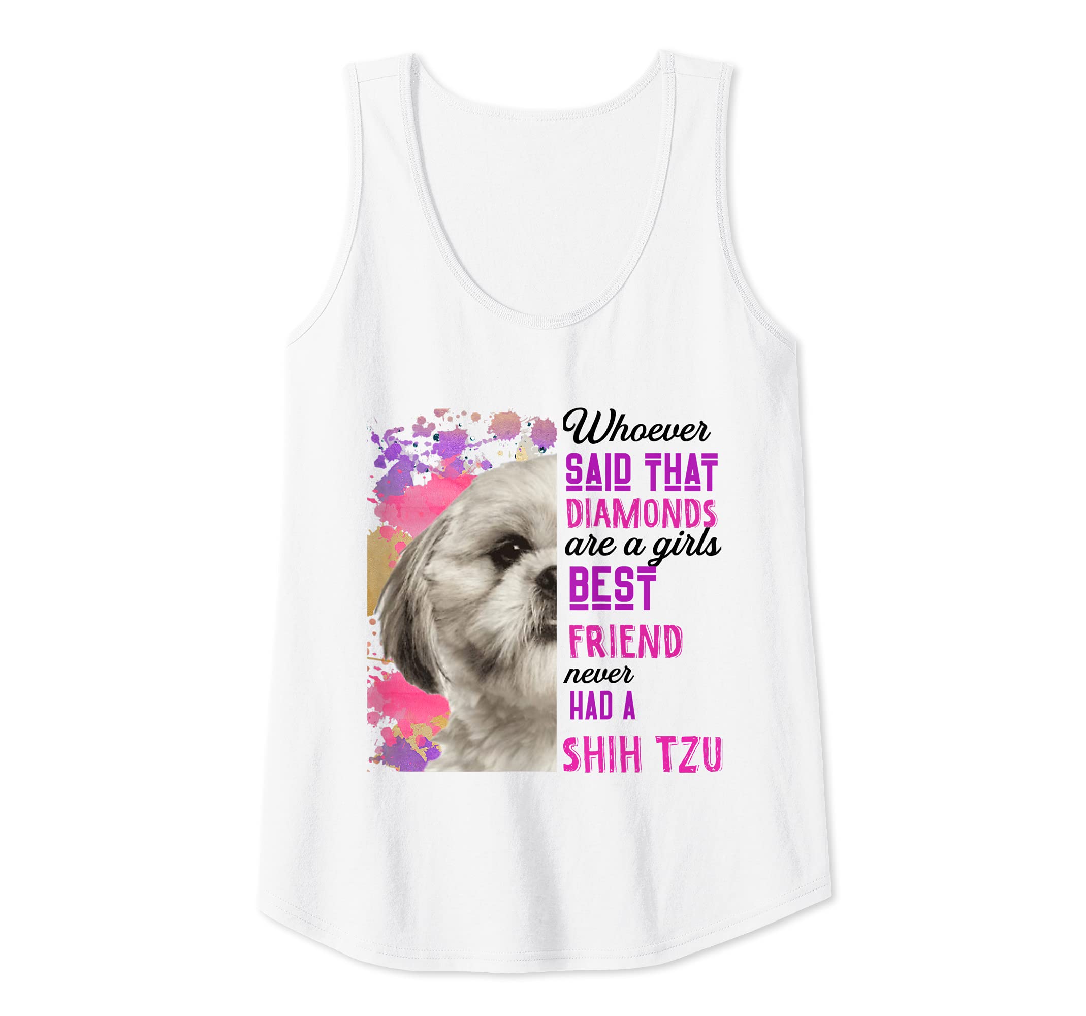 Womens Shih Tzu Are A Girls Best Friend Funny Dog Mom Shitzu Tank Top