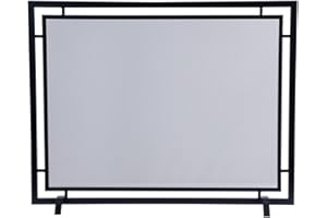 Modern Ember Gatsby Mesh Fireplace Screen in Black | Single Panel, Heavy-Duty Steel Frame with Powder-Coated Finish | Mesh Screen is Heat & Corrosion Resistant | Fits Standard Fireplace Openings