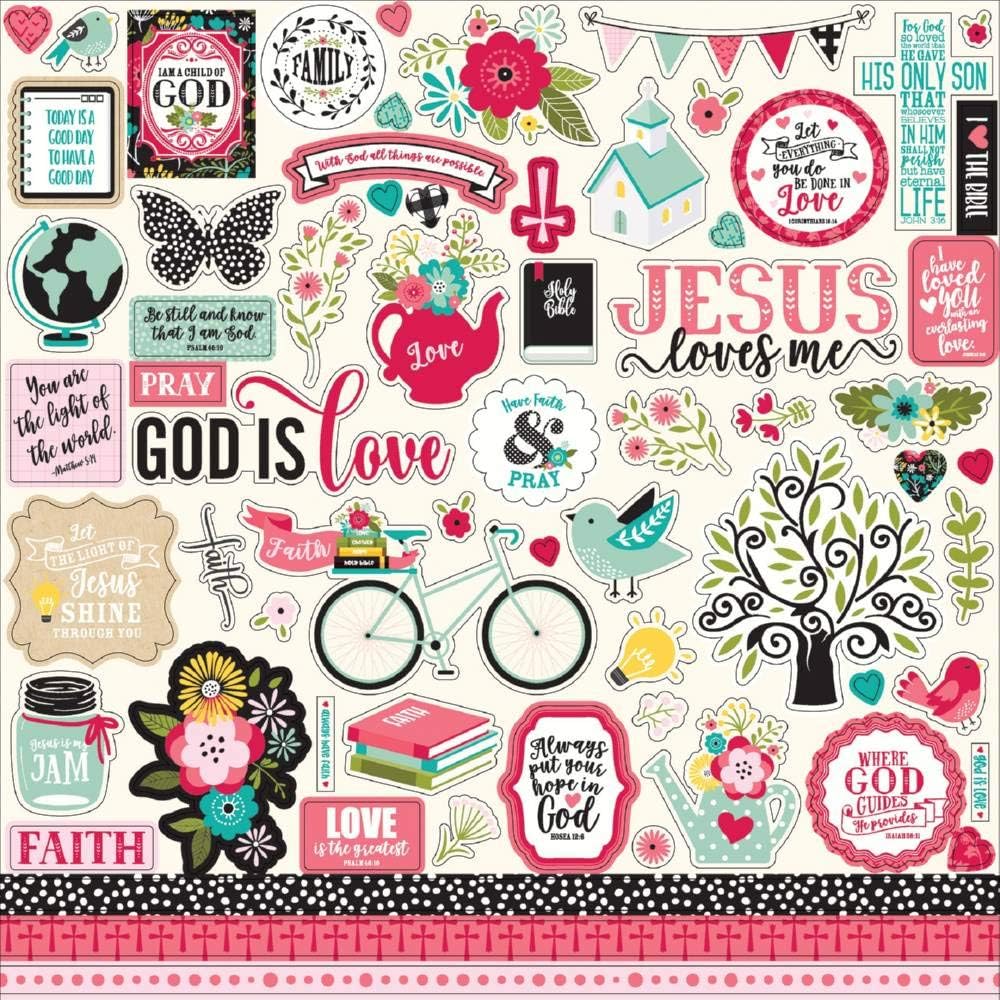 Echo Park Paper Company Forward with Faith Cardstock Stickers 12"X12"-Elements