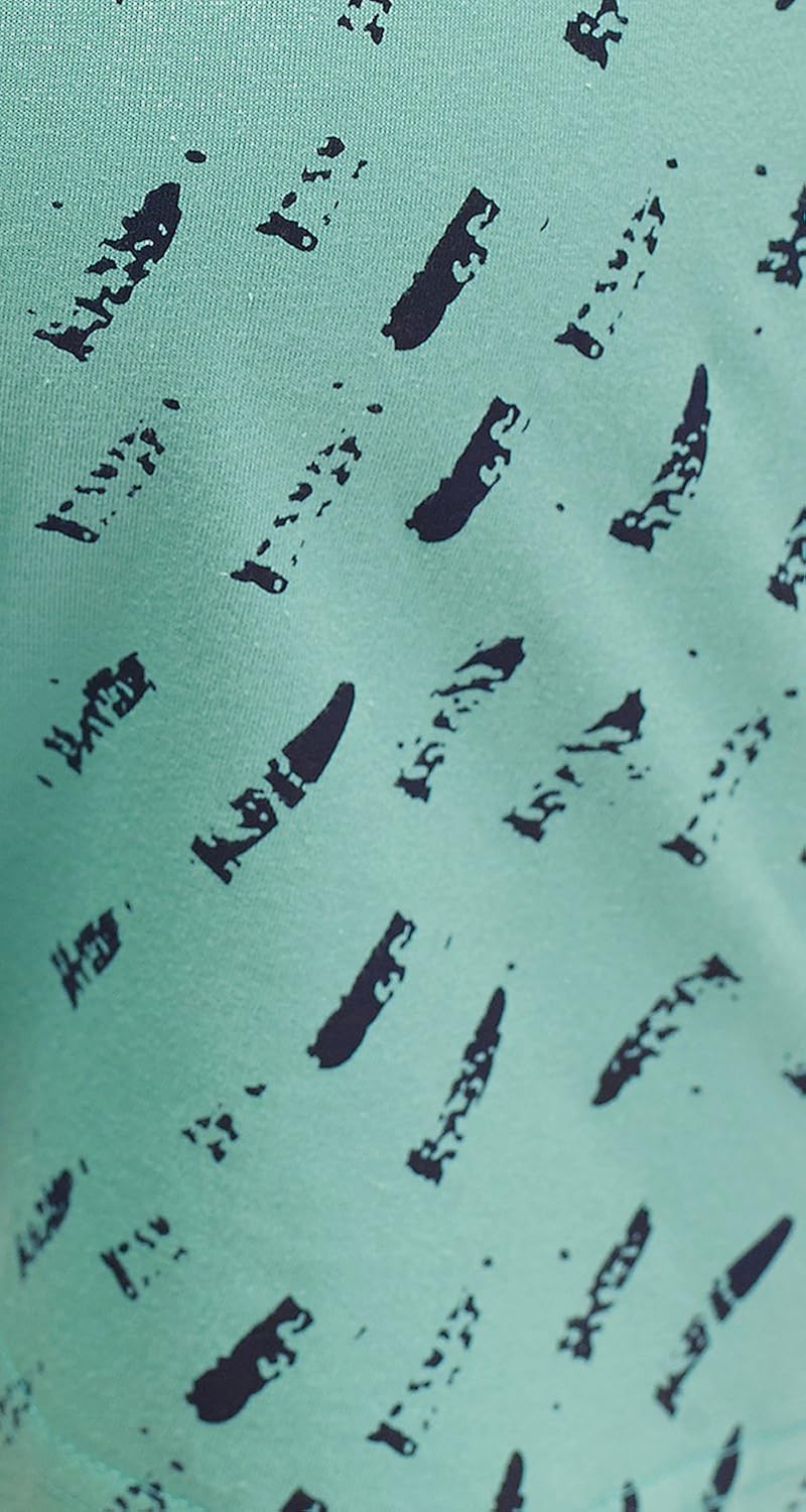 zeyo women's cotton pastel green bermuda printed shorts