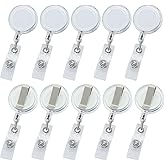 Zorveiio 20 Pack Badge Holder Reels, Retractable ID Badge Reels with Swivel Alligator Metal Clip, Translucent Clear for Name Tags, ID Cards, Keys