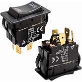 2Pcs HY60D Rocker Switch - ON-Off-ON RET-EXT 20A 125VAC 4-Pin Pushbutton Switch