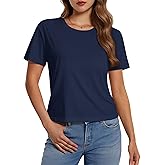 MAGCOMSEN Womens Crop Tops Basic Summer Cropped T-Shirts Loose Fit Cotton Short Sleeve UPF 50+ Boxy Tee Shirts