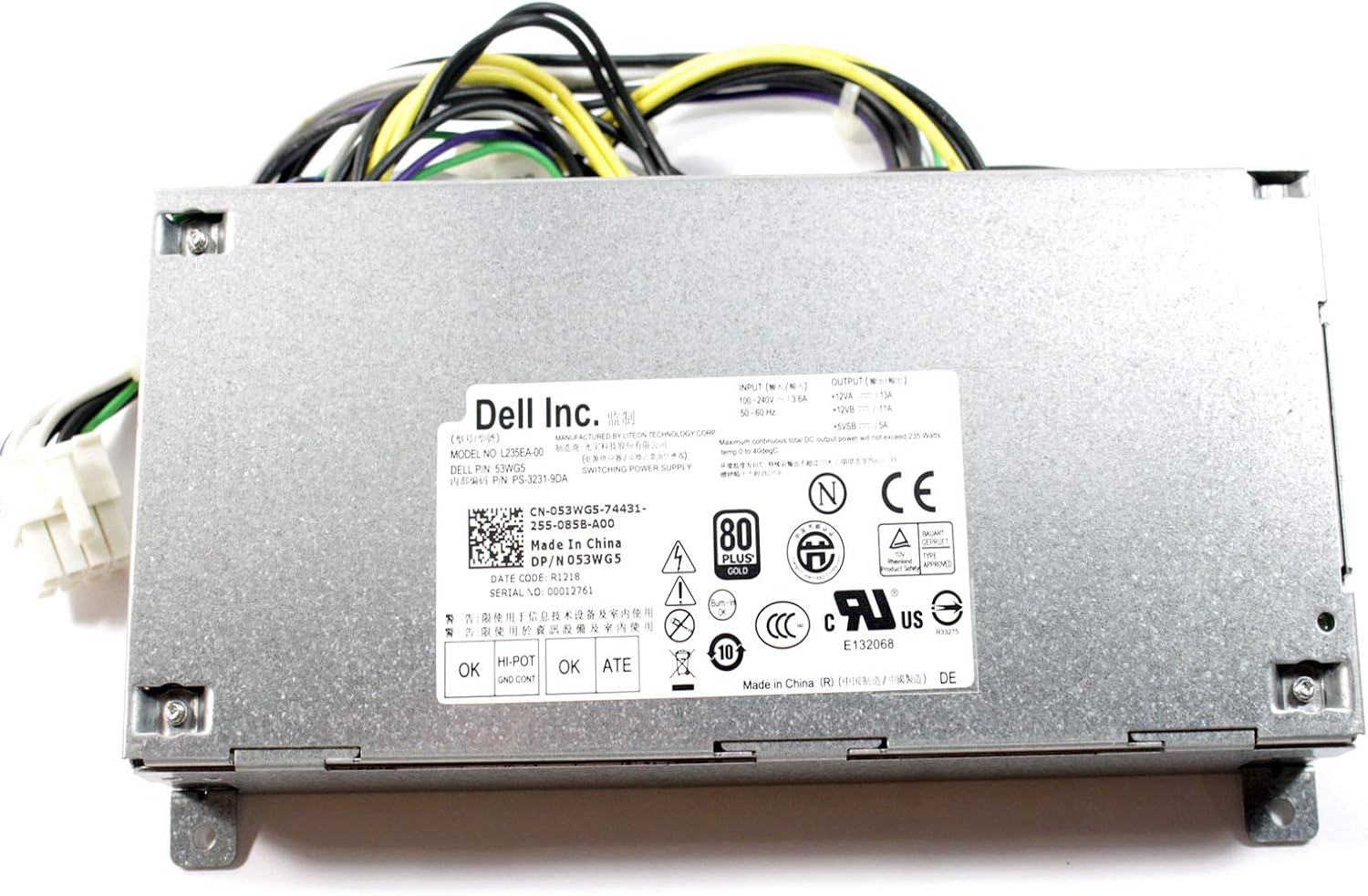 53WG5 For Dell 235 Watt Switching Power Supply for XPS One 2710 PSU