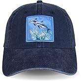 InnoBeta Dolphin Gifts Cap for Girls, Women, Men, Dolphin Lovers, Cool & Unique Adjustable Hat Gifts for Christmas Birthday Mother's Day-Blue