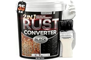 COCOMFIX Ultra 2-in-1 Rust Converter Paint & Metal Primer, 35 oz Heat-Stable Rust Reformer & Encapsulator for Frame, Chassis, Trailer, Truck, Paint Directly Over Rust, No-Topcoat Needed, Matte Black