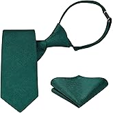 Enlision Ties for Boys Pretied Boys' Neckties Pocket Square Set Adjustable Kids Ties Graduation School Uniforms Necktie