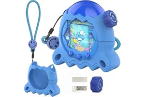 XEGIMOR Silicone Case for Tamagotchi Paradise with Button Cap, Protective Cover with Screen Protector and Lanyard for Tamagotchi Paradise Pet Accessories (Blue)