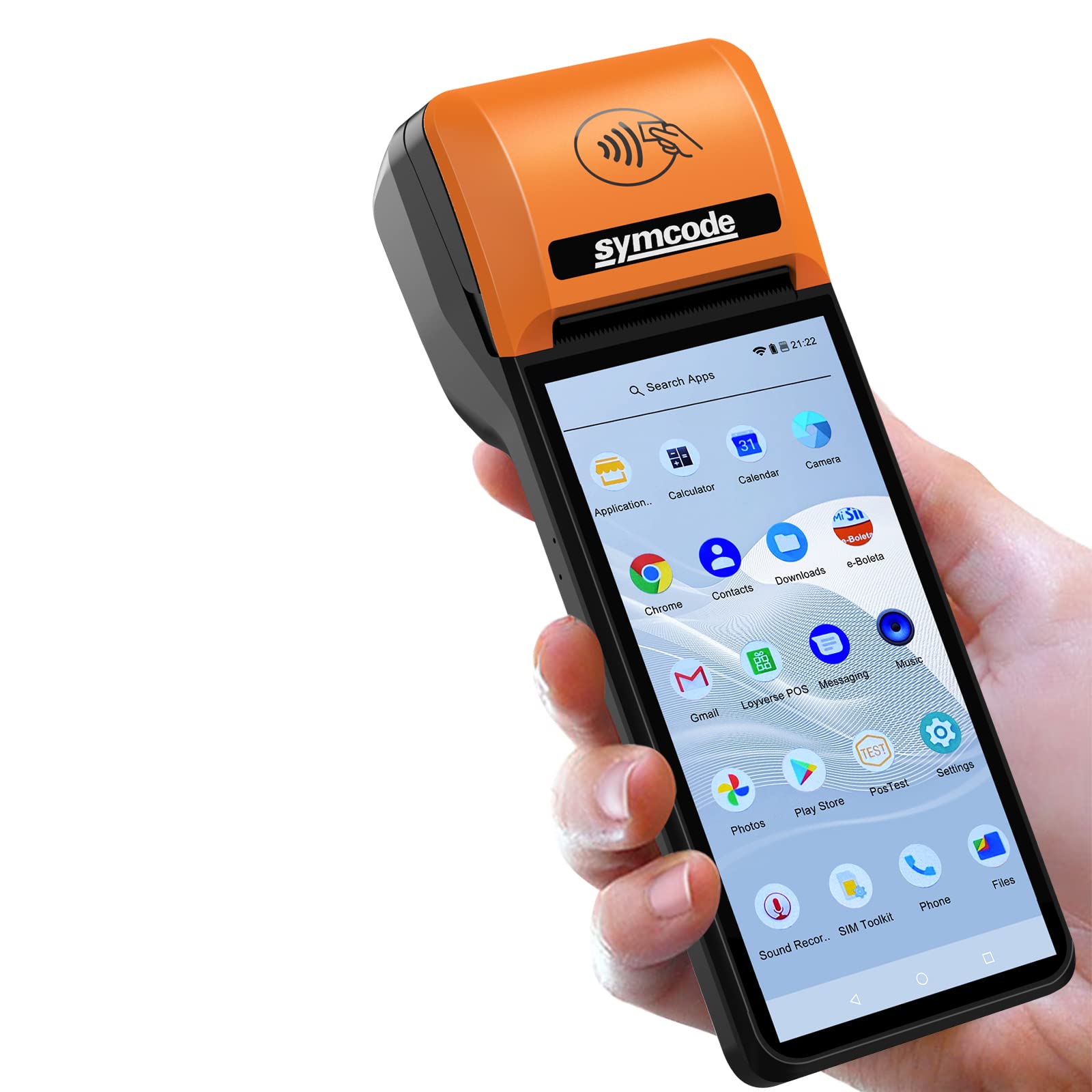 Photo 1 of symcode New POS PDA Thermal Receipt Printer 5.99" High Resolution and Clear Touch Screen Handheld PDA Printer Mobile POS Machine Terminal Printer Android 8.1 OS Built-in Google Play and NFC