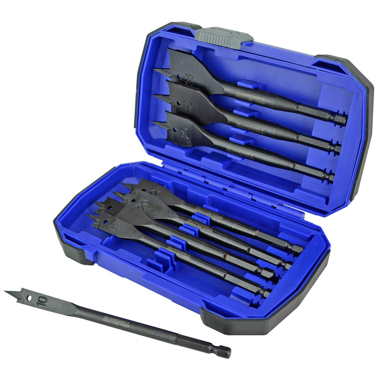 Faithfull Flat Bit Set 8pc in Aluminium Case